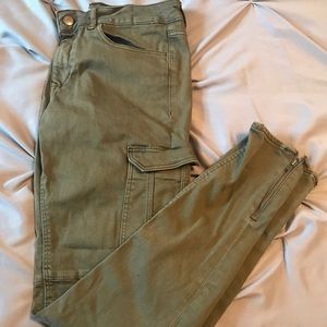 Army Green Cargo Skinny Jeans